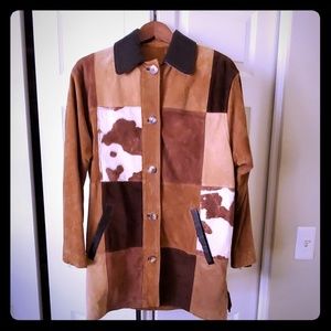 EXPRESS Leather Suede Car Coat Jacket XS